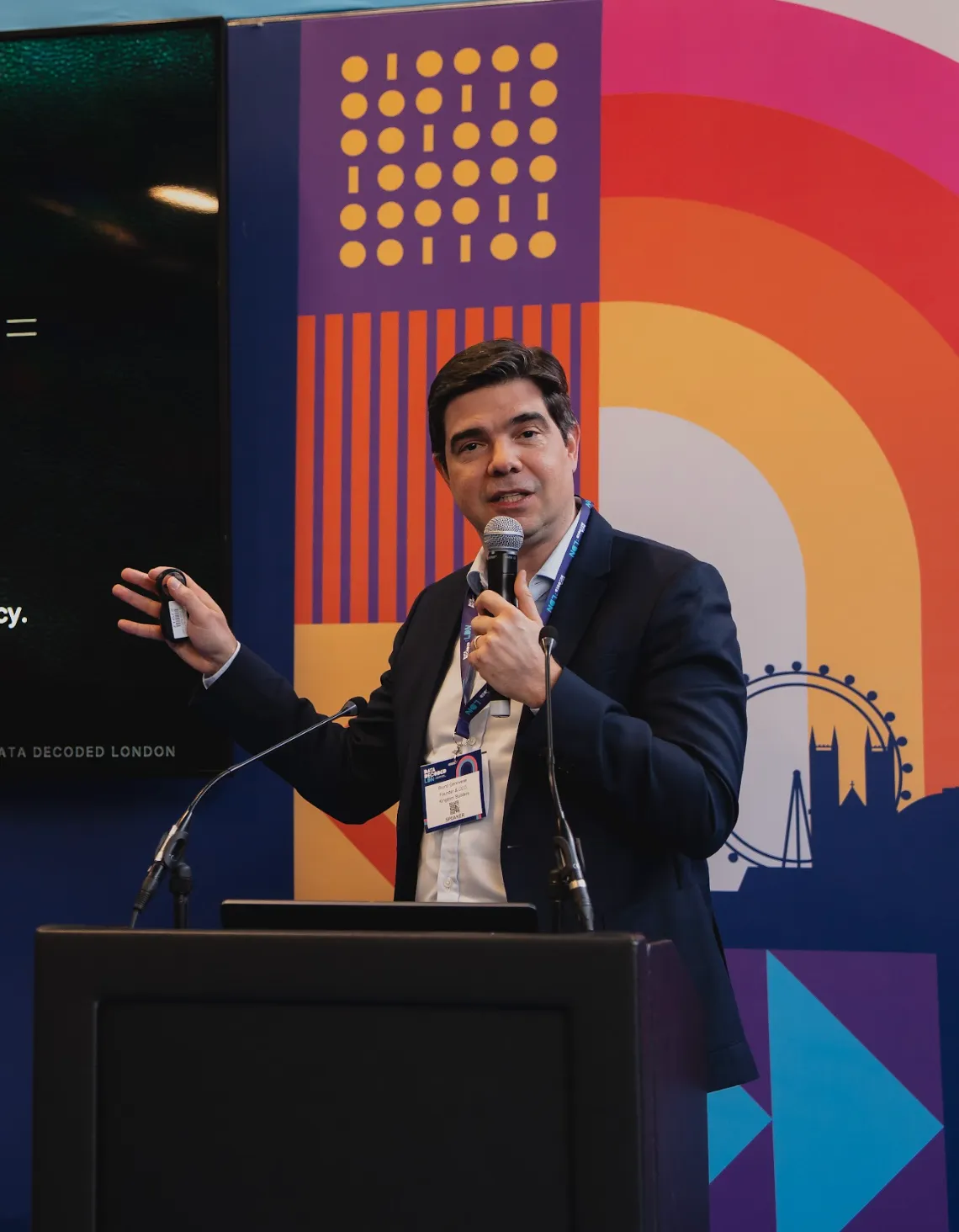 Bruno Genovese speaking at Data Decoded London